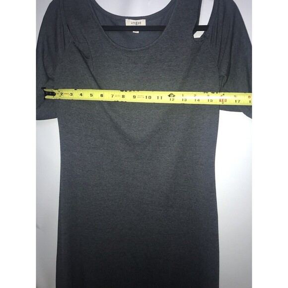 Umgee Dress cut-out shoulder Women's Large Grey Short Sleeve Long Maxi Knit - Picture 4 of 7